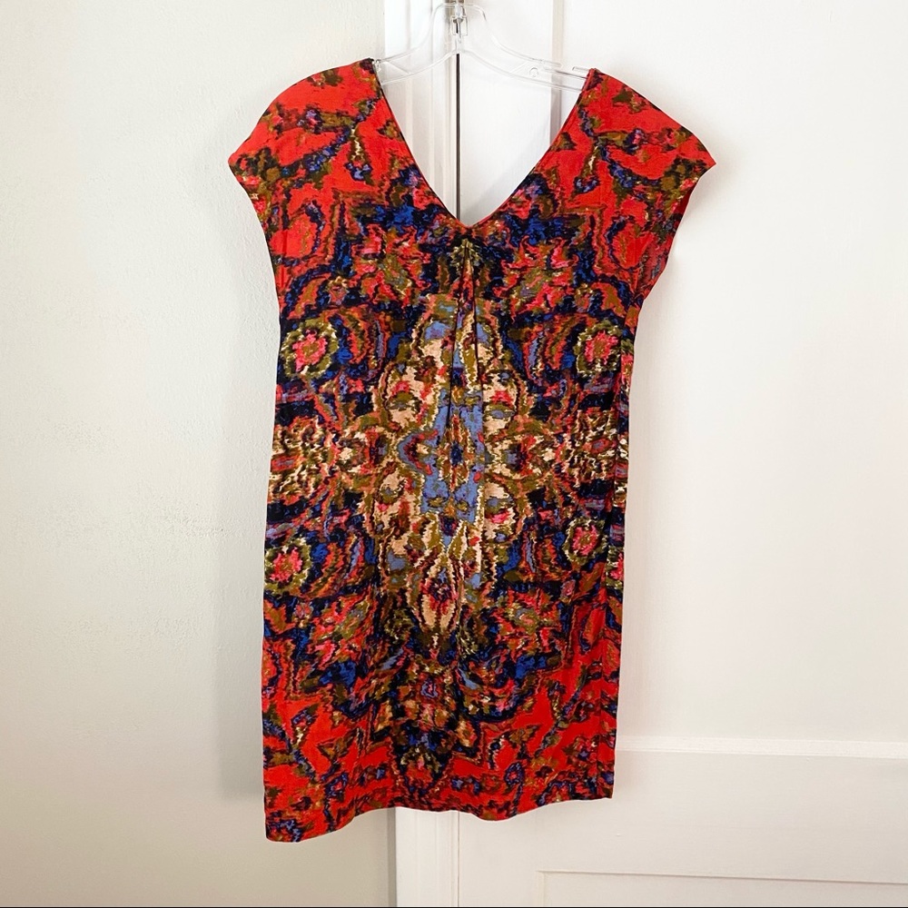 Anthropologie | Maeve Red Moroccan Print Dress